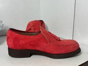 Hush Puppies Suede Loafers w/ slight heel size 5 1/2 red/pink